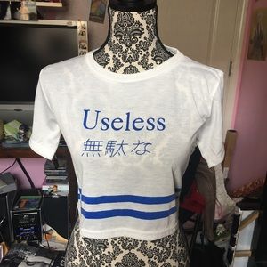 Japanese “Useless” 「無駄な」Crop Top Tee